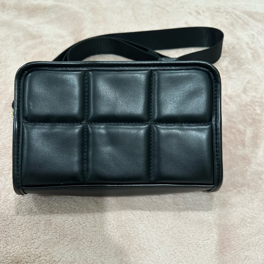 Amanda Uprichard Black Quilted Fanny Pack with Adjustable Strap